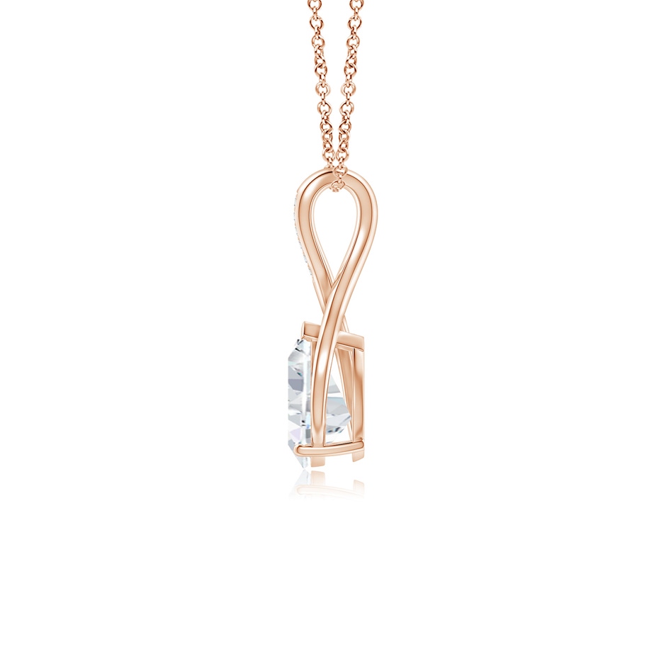 11x7mm FGVS Lab-Grown Pear Diamond Infinity Twist Pendant with Accents in Rose Gold side 199