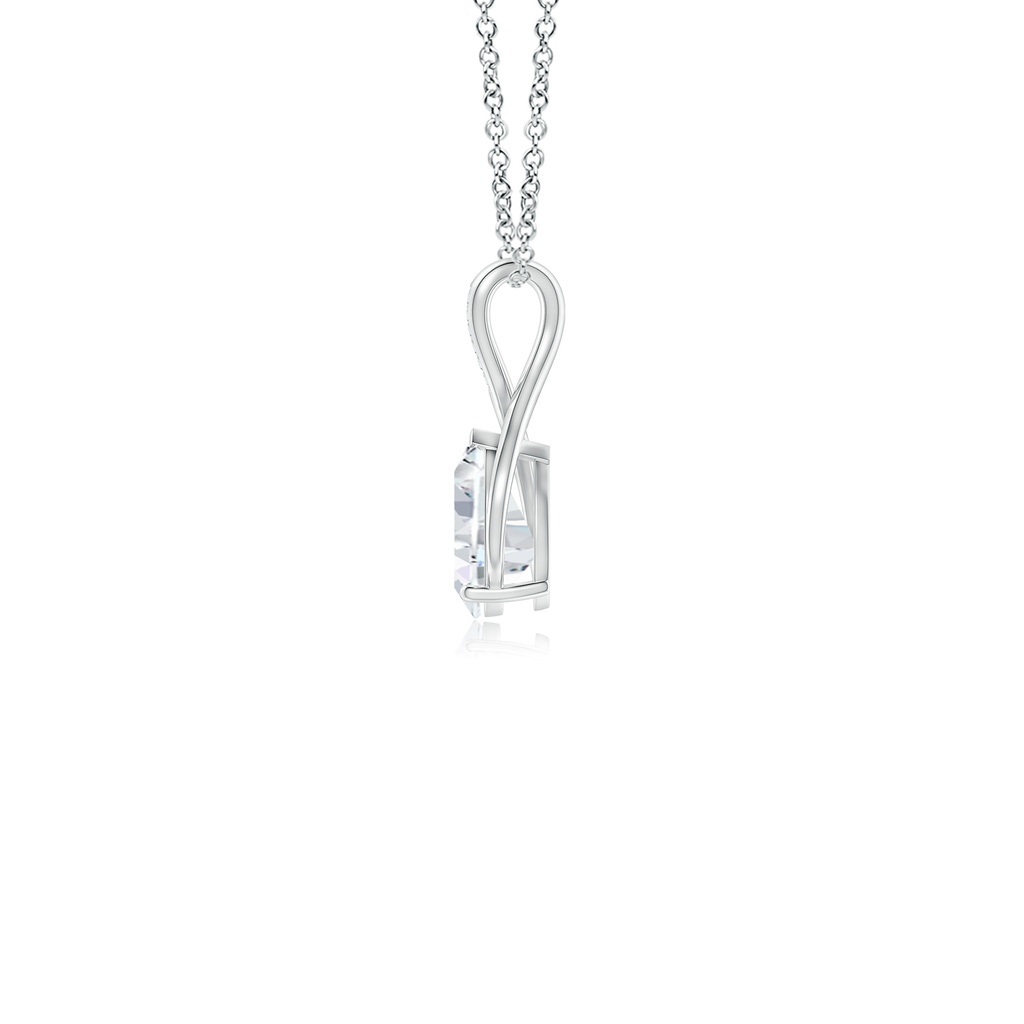 9x5.5mm FGVS Lab-Grown Pear Diamond Infinity Twist Pendant with Accents in White Gold - side 199