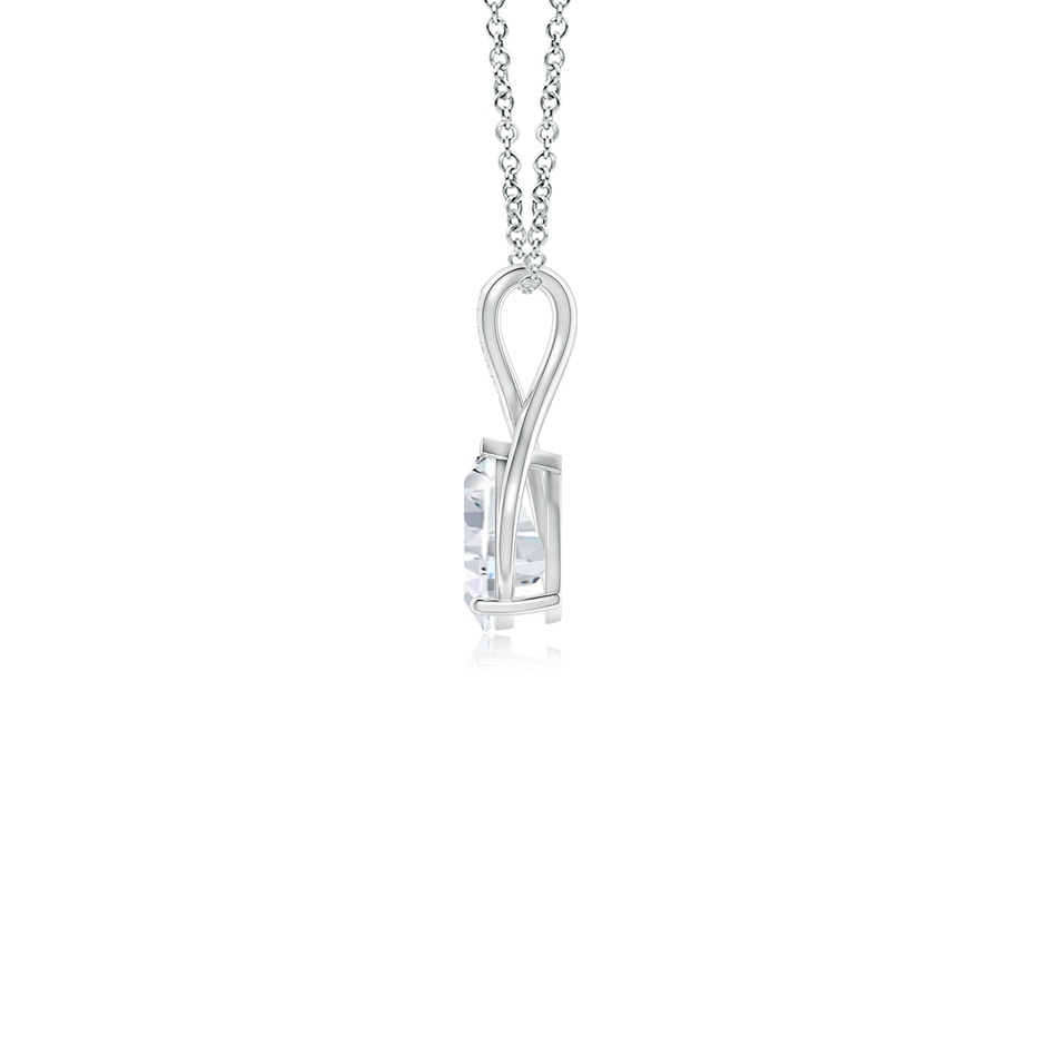 9x5.5mm FGVS Lab-Grown Pear Diamond Infinity Twist Pendant with Accents in White Gold side 199