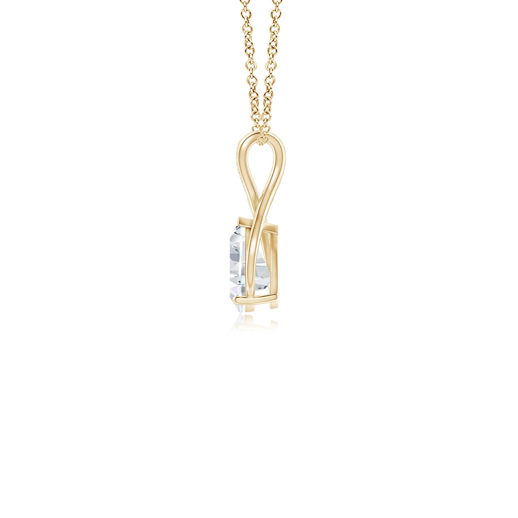 9x5.5mm FGVS Lab-Grown Pear Diamond Infinity Twist Pendant with Accents in Yellow Gold - side 199