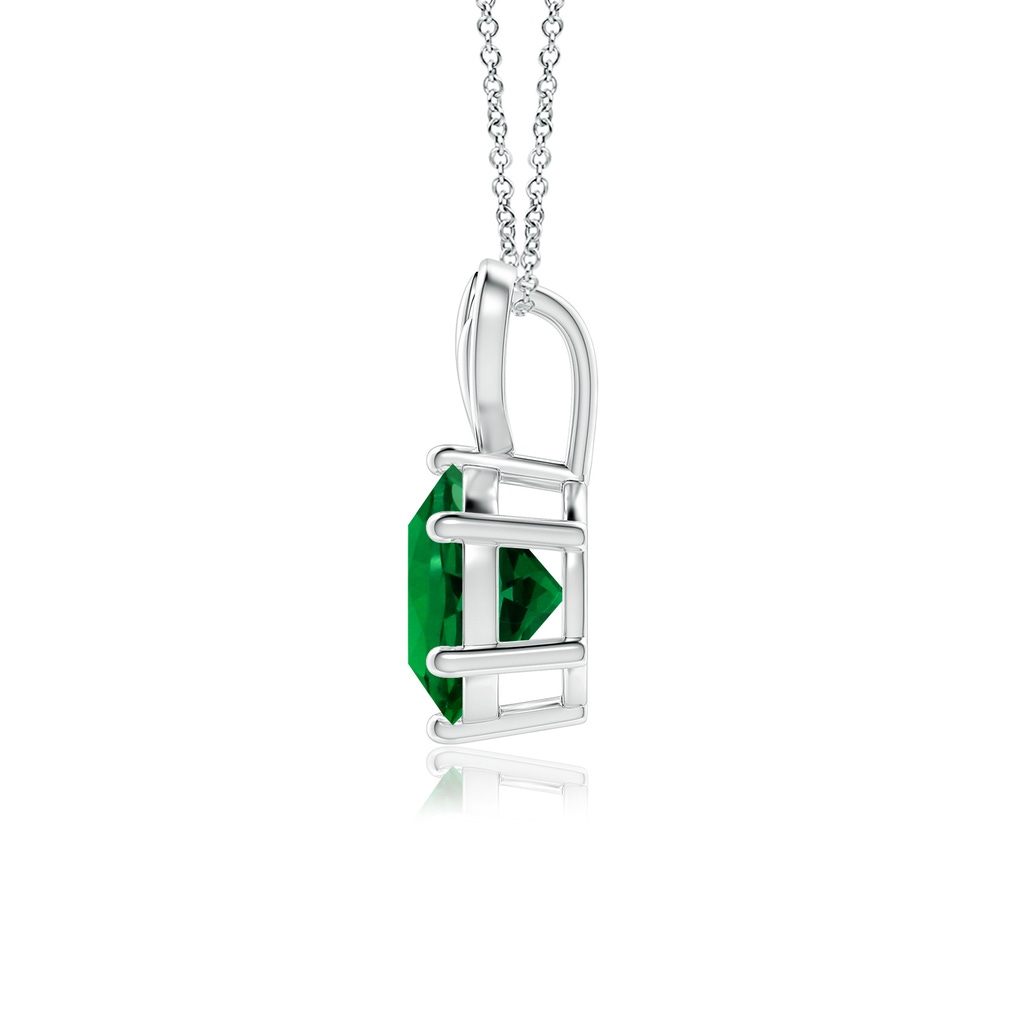 8mm Labgrown Lab-Grown Solitaire Round Emerald Classic Pendant in White Gold Side 199