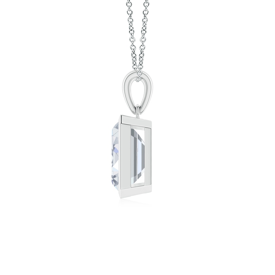 10x7mm FGVS Lab-Grown Bezel-Set Emerald-Cut Diamond Solitaire Pendant in P950 Platinum side 199
