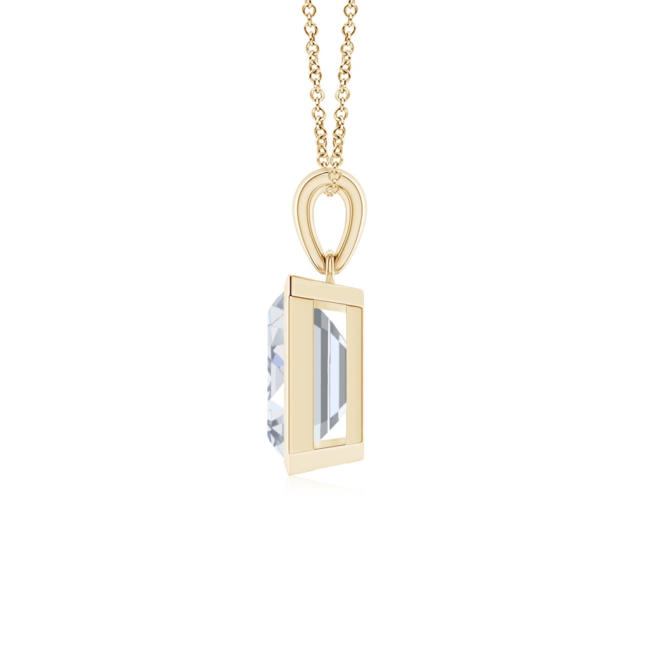 10x7mm FGVS Lab-Grown Bezel-Set Emerald-Cut Diamond Solitaire Pendant in Yellow Gold side 199