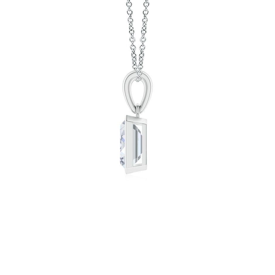 7x5mm FGVS Lab-Grown Bezel-Set Emerald-Cut Diamond Solitaire Pendant in P950 Platinum side 199