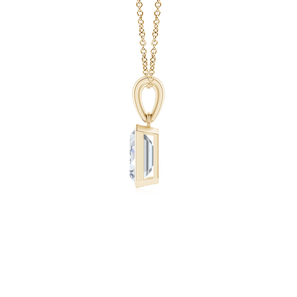 7x5mm FGVS Lab-Grown Bezel-Set Emerald-Cut Diamond Solitaire Pendant in Yellow Gold - side 199
