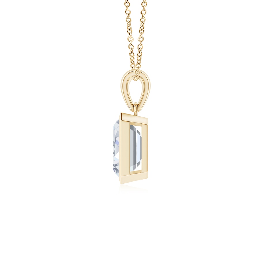 8.5x6.5mm FGVS Lab-Grown Bezel-Set Emerald-Cut Diamond Solitaire Pendant in 18K Yellow Gold side 199