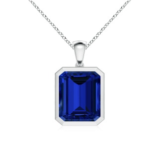 Emerald Cut Lab-Grown Lab Grown Blue Sapphire