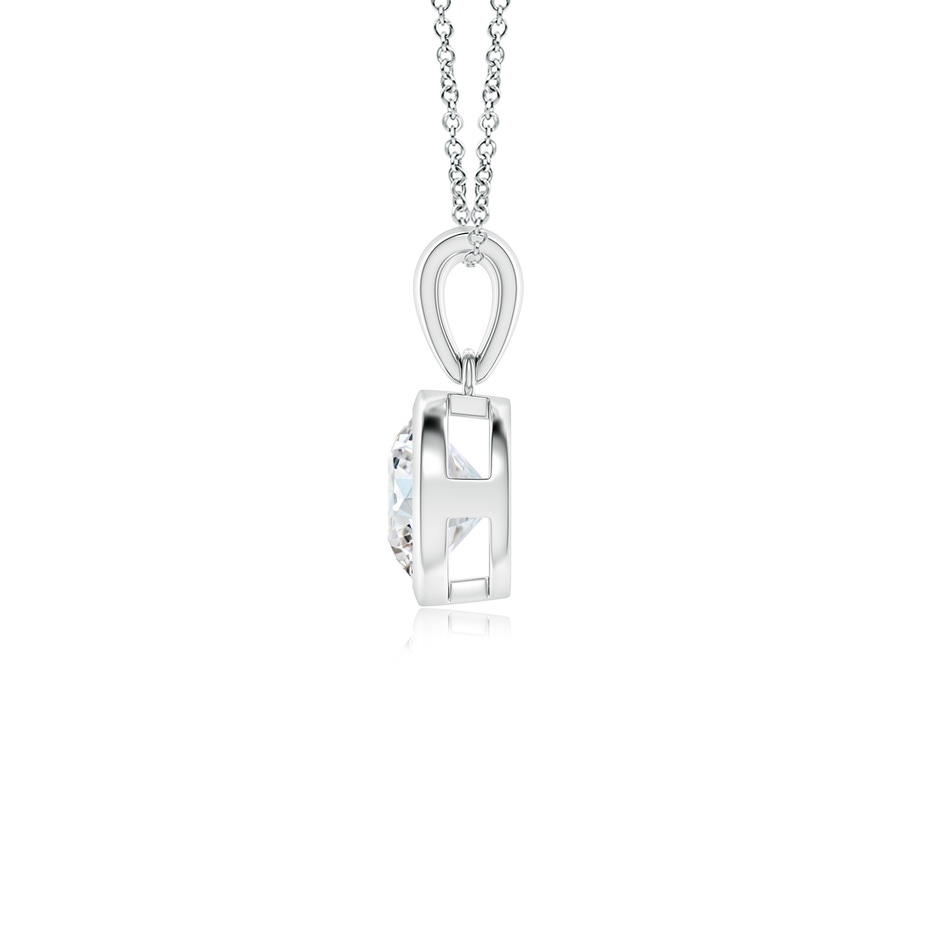 6.4mm FGVS Lab-Grown Bezel-Set Round Diamond Solitaire Pendant in 18K White Gold side 199