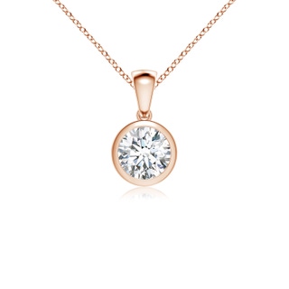 6.4mm FGVS Lab-Grown Bezel-Set Round Diamond Solitaire Pendant in 9K Rose Gold