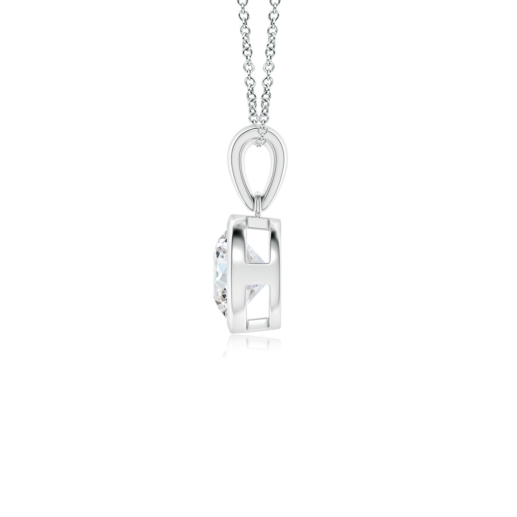 6.4mm FGVS Lab-Grown Bezel-Set Round Diamond Solitaire Pendant in White Gold - side 199
