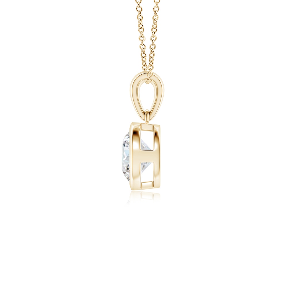 6.4mm FGVS Lab-Grown Bezel-Set Round Diamond Solitaire Pendant in Yellow Gold - side 199
