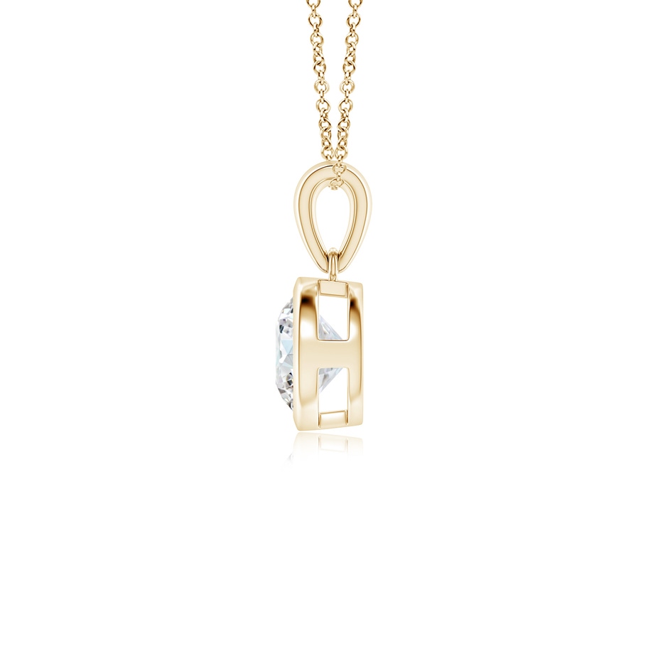 6.4mm FGVS Lab-Grown Bezel-Set Round Diamond Solitaire Pendant in Yellow Gold side 199