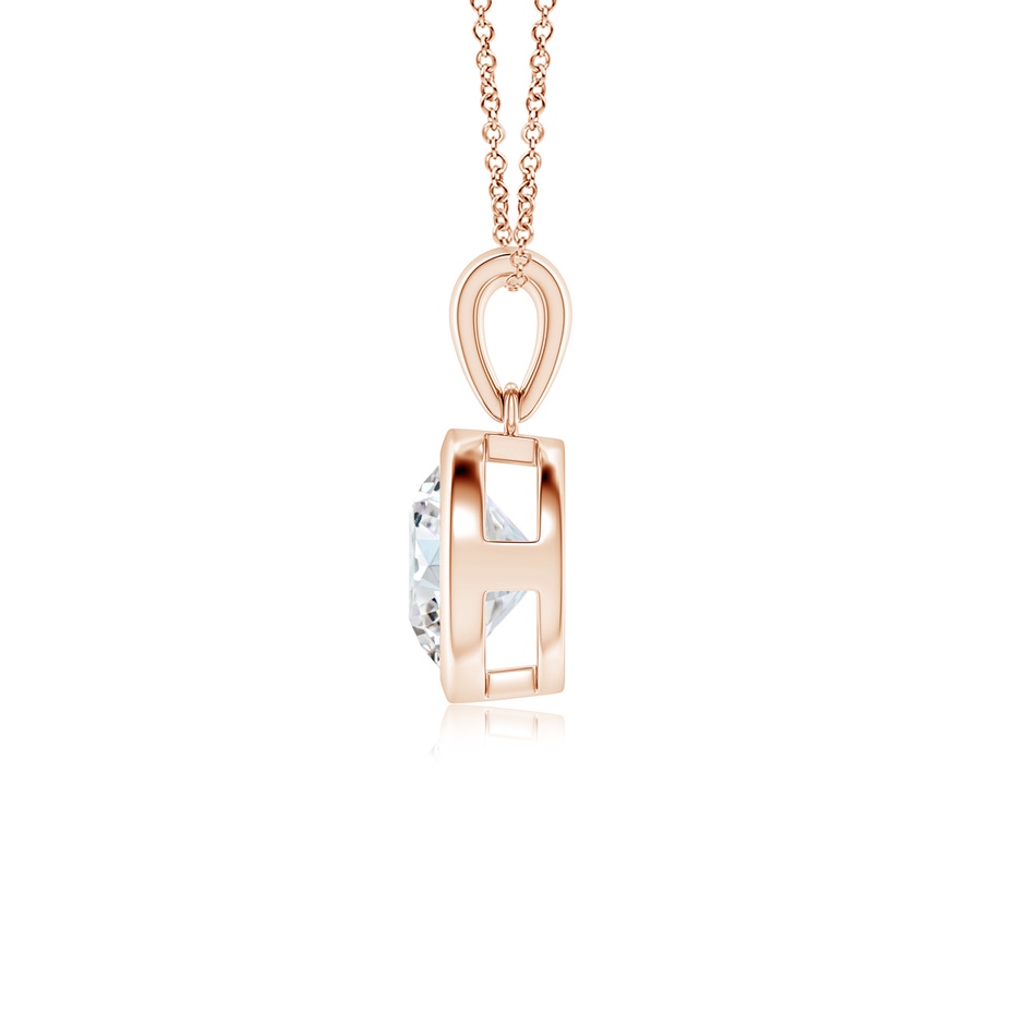 7.4mm FGVS Lab-Grown Bezel-Set Round Diamond Solitaire Pendant in Rose Gold side 199