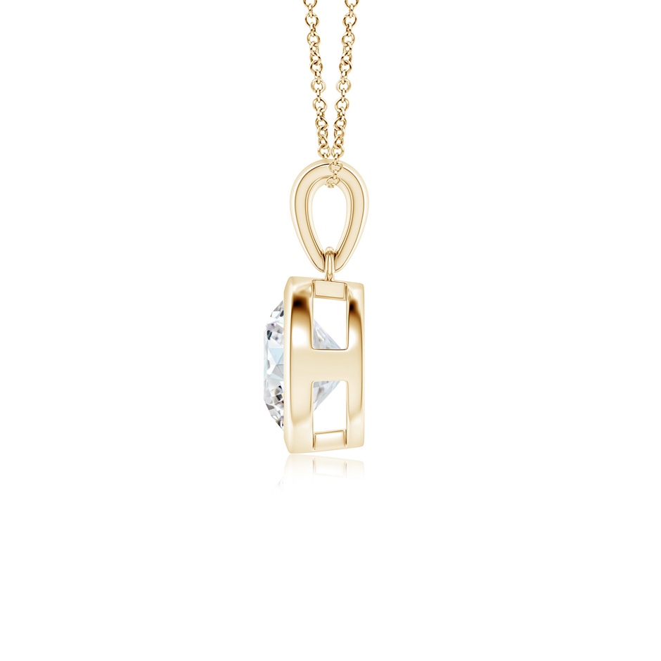 7.4mm FGVS Lab-Grown Bezel-Set Round Diamond Solitaire Pendant in Yellow Gold side 199