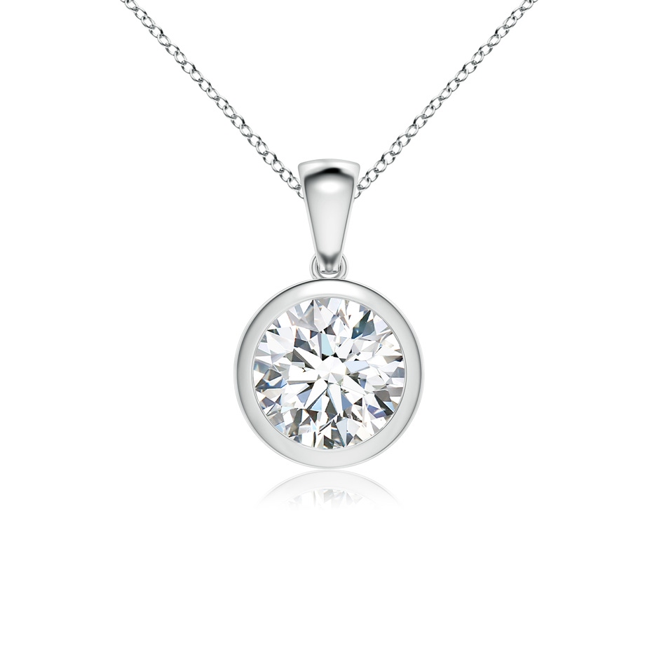 8mm FGVS Lab-Grown Bezel-Set Round Diamond Solitaire Pendant in 18K White Gold 