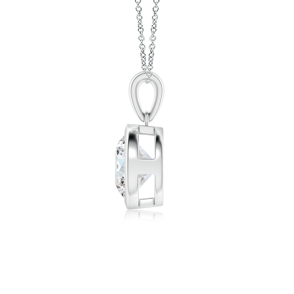 8mm FGVS Lab-Grown Bezel-Set Round Diamond Solitaire Pendant in P950 Platinum side 199