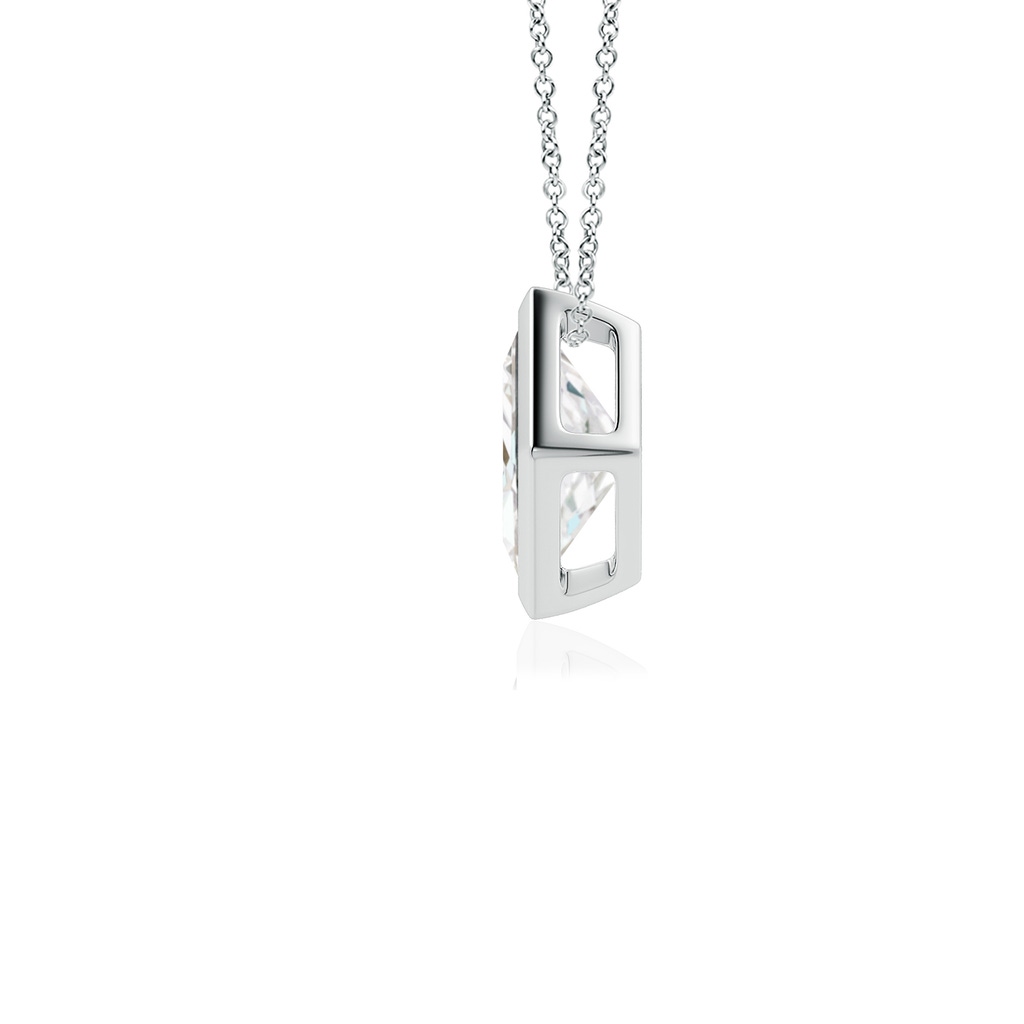 5.5mm FGVS Bezel-Set Princess-Cut Lab-Grown Diamond Solitaire Pendant in White Gold - side 199