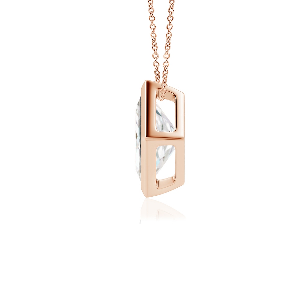 6.8mm FGVS Bezel-Set Princess-Cut Lab-Grown Diamond Solitaire Pendant in Rose Gold side 199
