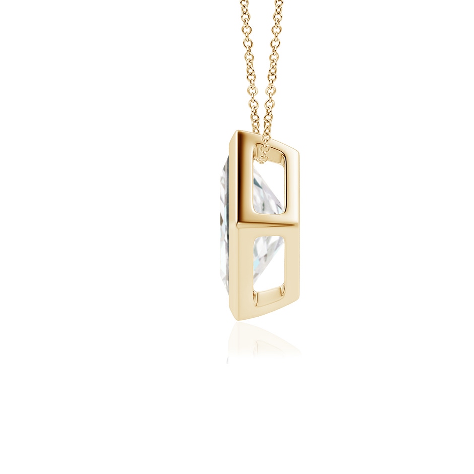 6.8mm FGVS Bezel-Set Princess-Cut Lab-Grown Diamond Solitaire Pendant in Yellow Gold side 199