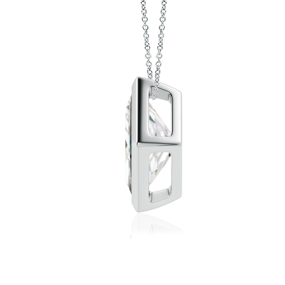 7.9mm FGVS Bezel-Set Princess-Cut Lab-Grown Diamond Solitaire Pendant in P950 Platinum side 199
