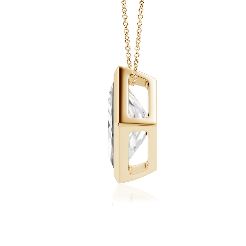 7.9mm FGVS Bezel-Set Princess-Cut Lab-Grown Diamond Solitaire Pendant in Yellow Gold side 199