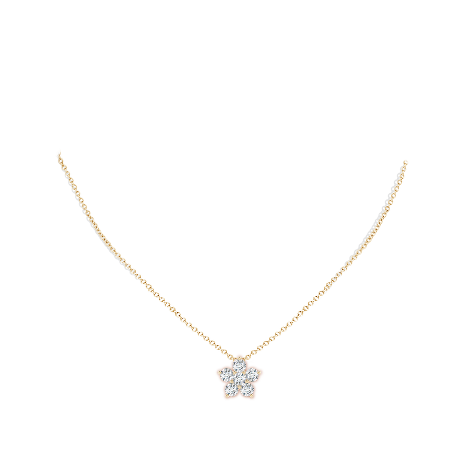 4.5mm FGVS Round Lab-Grown Diamond Floral Cluster Pendant in Yellow Gold pen