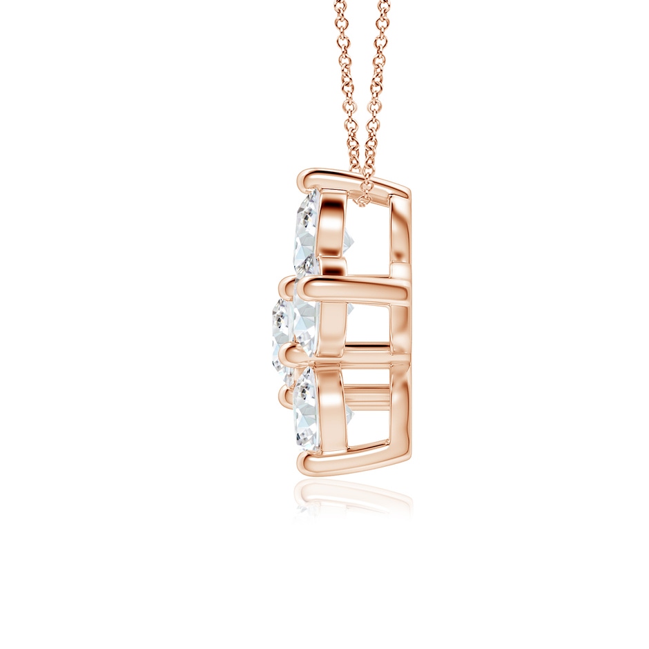 4mm FGVS Round Lab-Grown Diamond Floral Cluster Pendant in Rose Gold side 199
