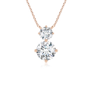 5.9mm FGVS Round Lab-Grown Diamond Two Stone Pendant in 10K Rose Gold