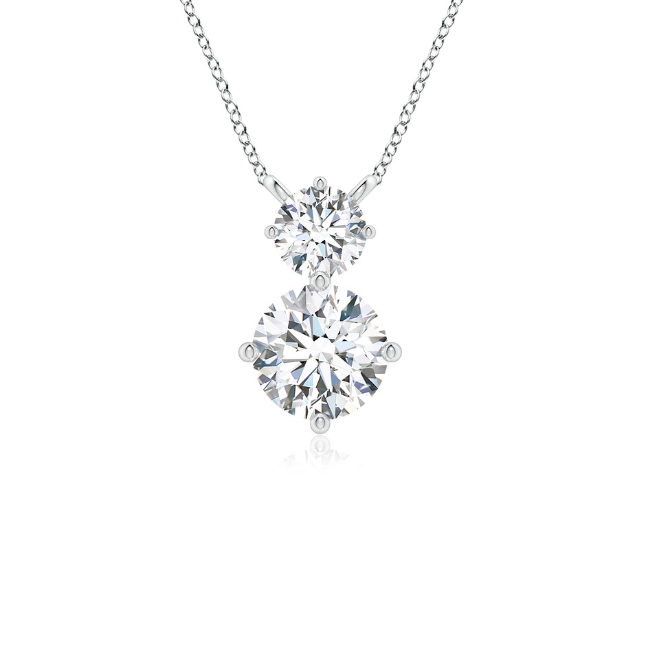 5.9mm FGVS Round Lab-Grown Diamond Two Stone Pendant in 18K White Gold 