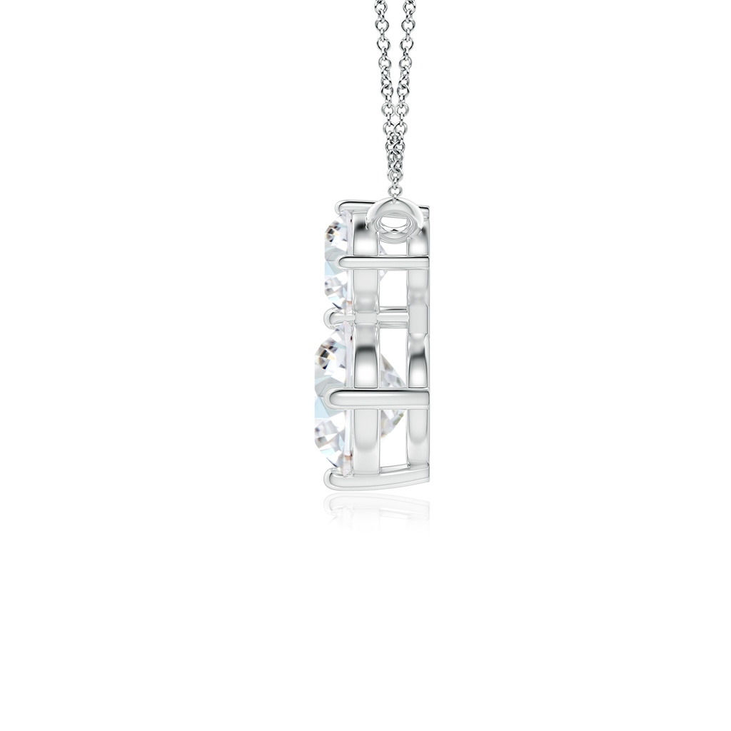 5.9mm FGVS Round Lab-Grown Diamond Two Stone Pendant in White Gold - side 199