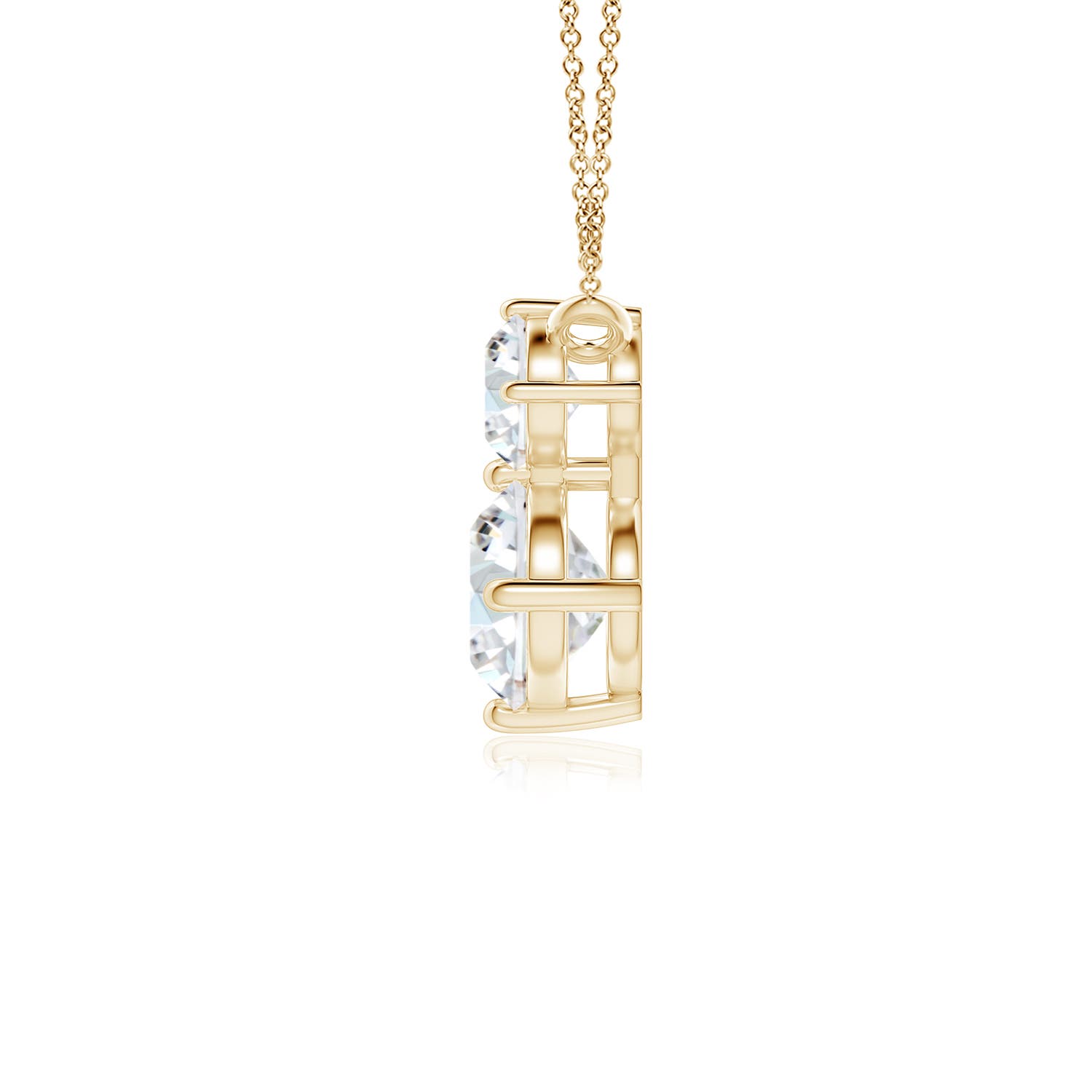 5.9mm FGVS Round Lab-Grown Diamond Two Stone Pendant in Yellow Gold