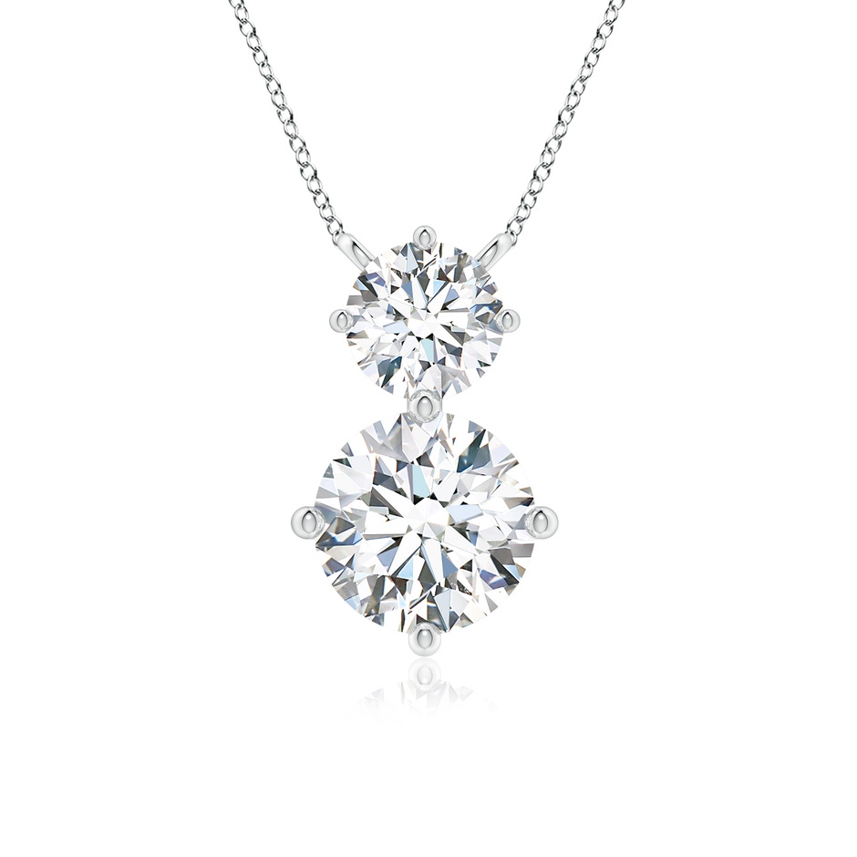 7.4mm FGVS Round Lab-Grown Diamond Two Stone Pendant in White Gold 
