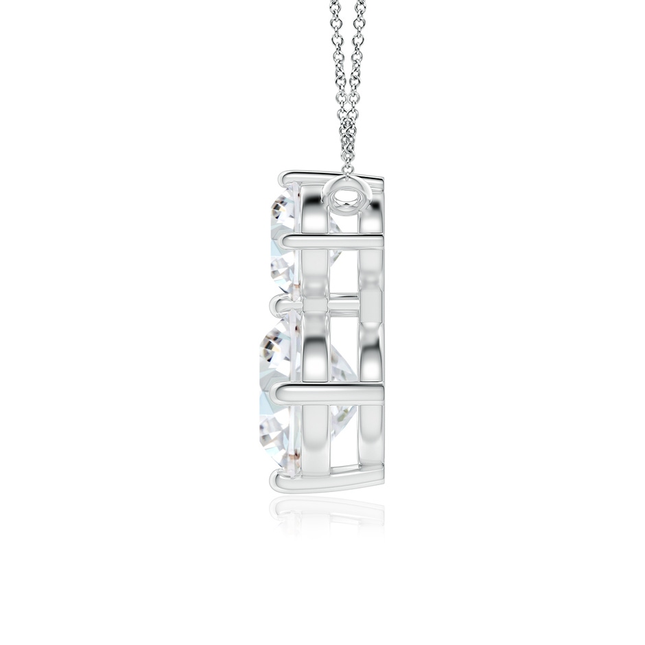 7.4mm FGVS Round Lab-Grown Diamond Two Stone Pendant in White Gold side 199