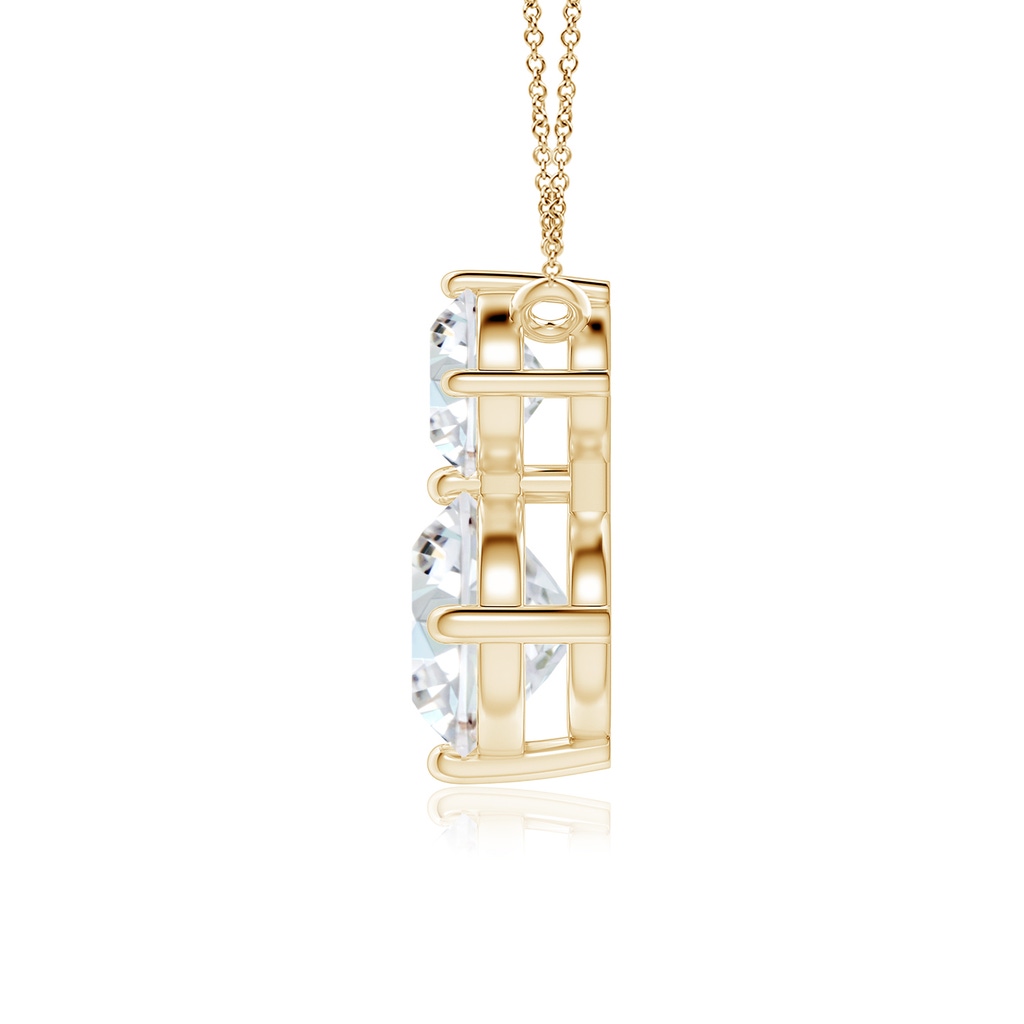 7.4mm FGVS Round Lab-Grown Diamond Two Stone Pendant in Yellow Gold - side 199