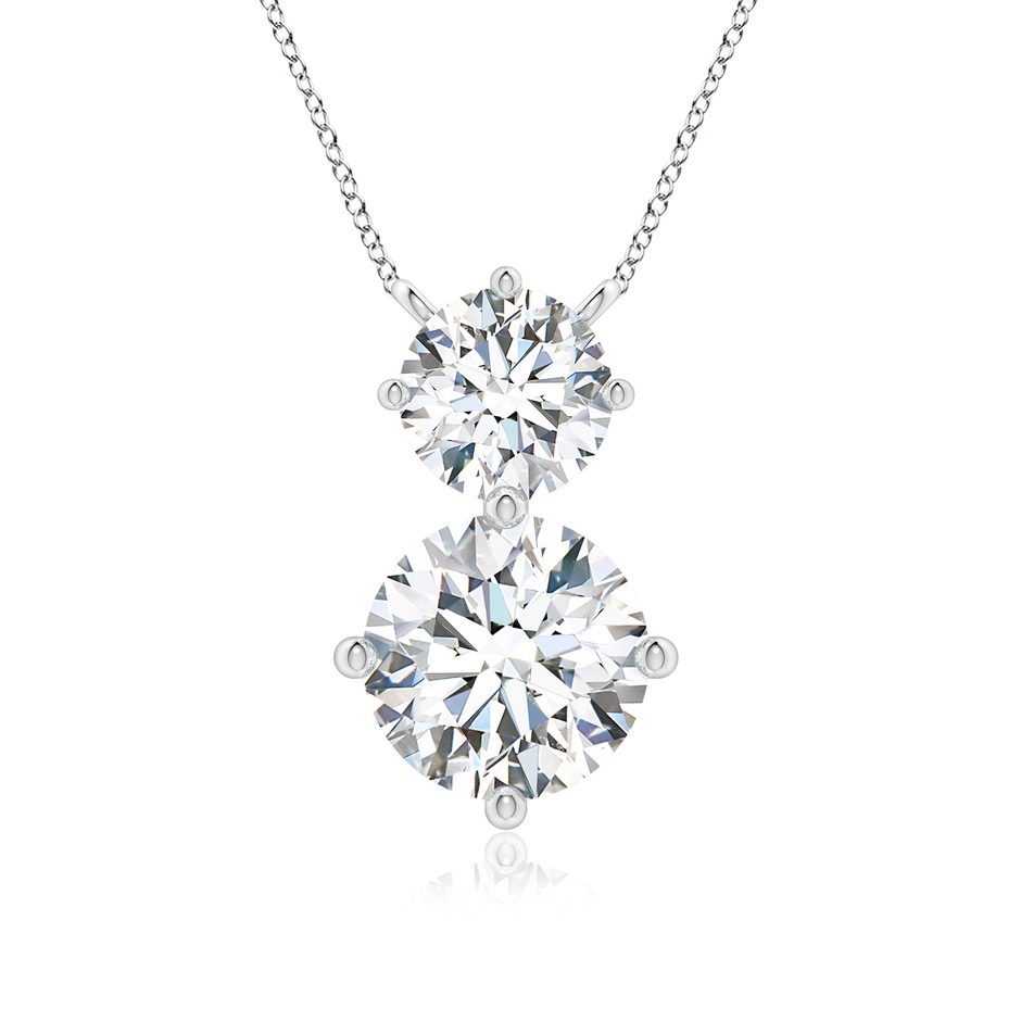 8mm FGVS Round Lab-Grown Diamond Two Stone Pendant in P950 Platinum 