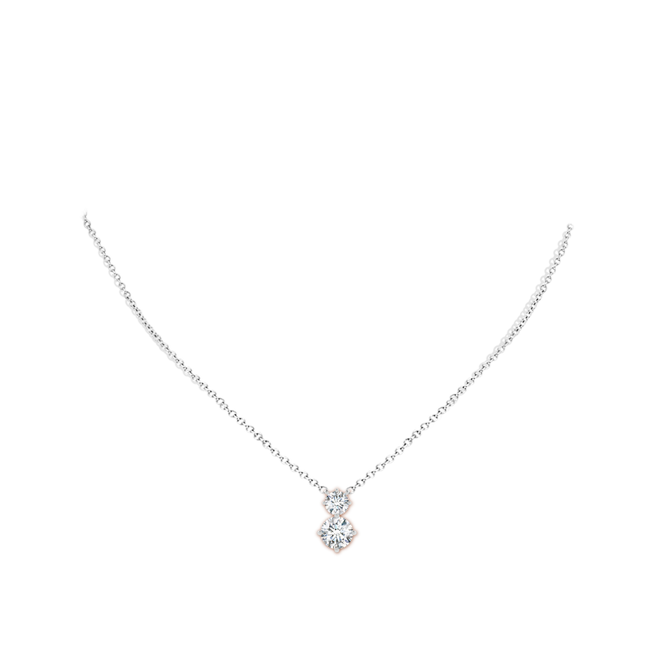 8mm FGVS Round Lab-Grown Diamond Two Stone Pendant in P950 Platinum pen