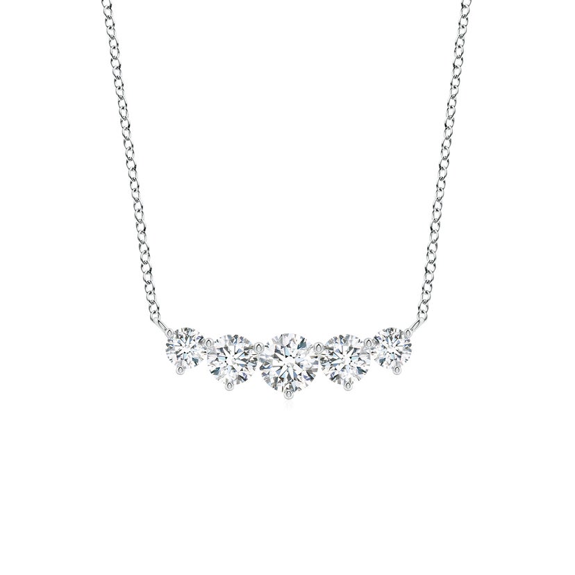 Graduated Five Stone Round Lab-Grown Diamond Necklace