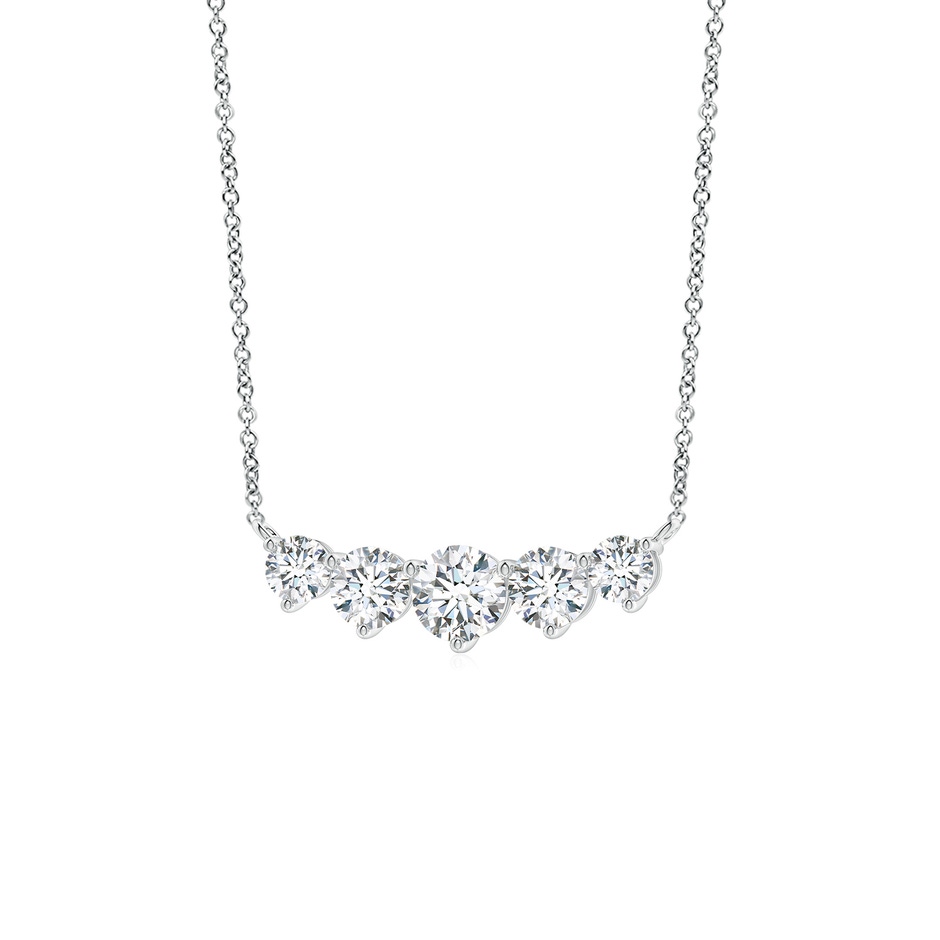 5.1mm FGVS Graduated Five Stone Round Lab-Grown Diamond Necklace in White Gold side 199