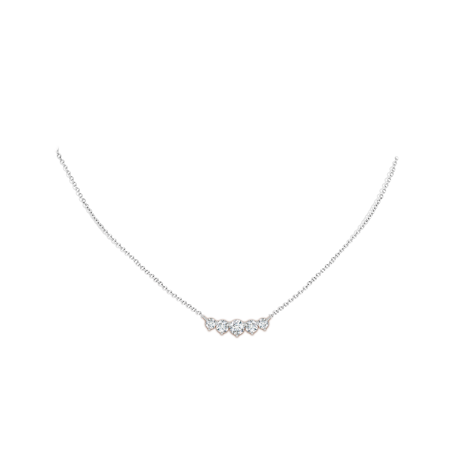 5.1mm FGVS Graduated Five Stone Round Lab-Grown Diamond Necklace in White Gold pen