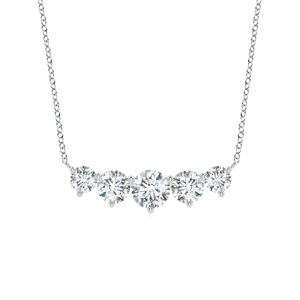 6.4mm FGVS Graduated Five Stone Round Lab-Grown Diamond Necklace in P950 Platinum