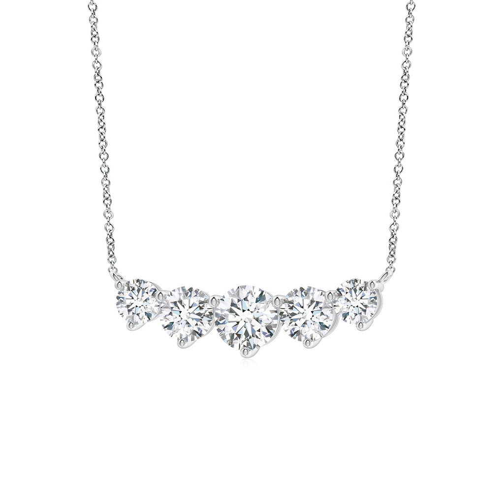 6.4mm FGVS Graduated Five Stone Round Lab-Grown Diamond Necklace in P950 Platinum - side 199