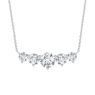 8mm FGVS Graduated Five Stone Round Lab-Grown Diamond Necklace in P950 Platinum