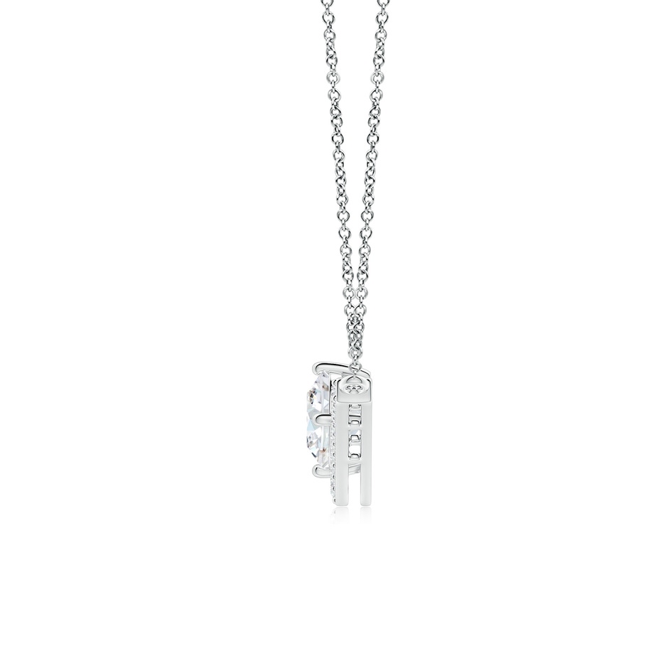 7.4mm FGVS Round Lab-Grown Diamond Chevron Necklace with Accents in White Gold side 199