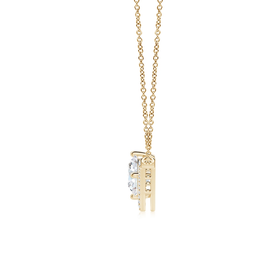 7.4mm FGVS Round Lab-Grown Diamond Chevron Necklace with Accents in Yellow Gold side 199