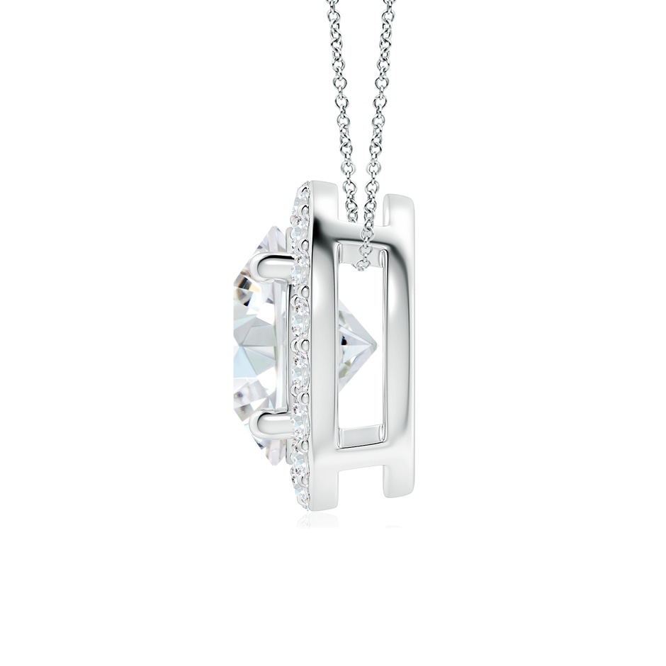 8mm FGVS Vintage Inspired Round Lab-Grown Diamond Halo Pendant in White Gold side 199