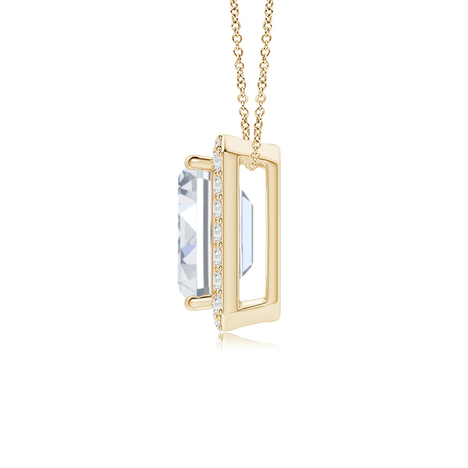 8.5x6.5mm FGVS Vintage Inspired Emerald-Cut Lab-Grown Diamond Halo Pendant in Yellow Gold side 199