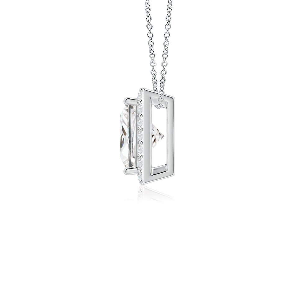 5.5mm FGVS Vintage Inspired Princess-Cut Lab-Grown Diamond Halo Pendant in White Gold side 199