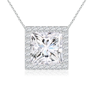 7.9mm FGVS Vintage Inspired Princess-Cut Lab-Grown Diamond Halo Pendant in P950 Platinum