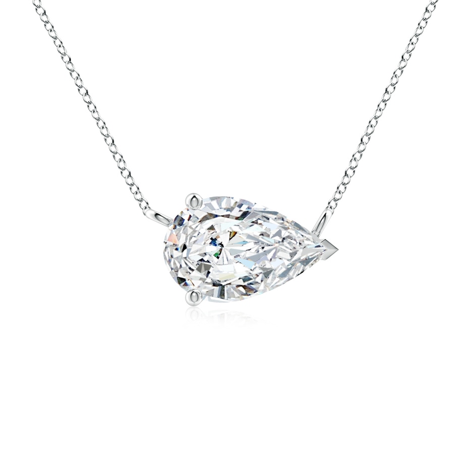 11x7mm FGVS East-West Pear-Shaped Lab-Grown Diamond Solitaire Pendant in P950 Platinum 