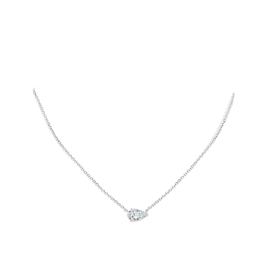 11x7mm FGVS East-West Pear-Shaped Lab-Grown Diamond Solitaire Pendant in P950 Platinum pen